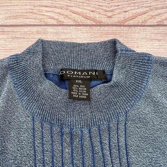 Domani Platinum Men's Light Blue Pullover Sweater Size 2XL - Picture 10 of 10